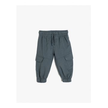 Pantaloni cargo cu talie elastica