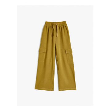 Pantaloni cargo de trening cu croiala ampla