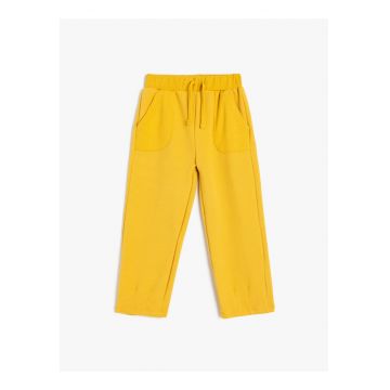 Pantaloni de trening striati cu snur de ajustare in talie