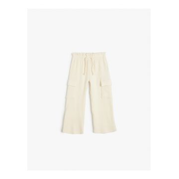 Pantaloni de trening striati cu talie ajustabila