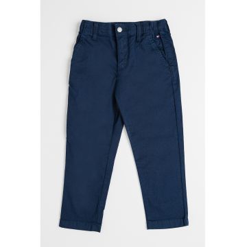 Pantaloni din amestec de bumbac organic si lyocell cu banda elastica in talie