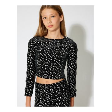 Pantaloni evazati cu model cu stele