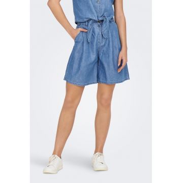 Pantaloni scurti din amestec de bumbac cu talie inalta