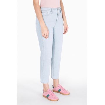Blugi crop cu aspect decolorat