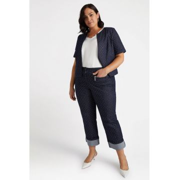 Blugi crop cu strasuri