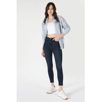 Blugi crop cu talie inalta1