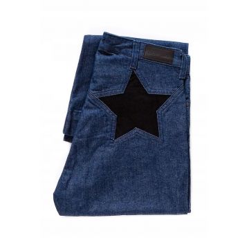 Blugi dama -  Crop Star Flare - 10588-543 - Bumbac - Scurti - Petite - Denim - W28 - Albastru
