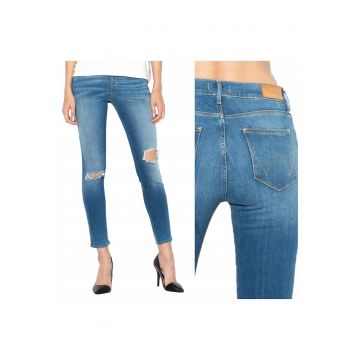 Blugi dama -  High Skinny - 11106-87 - Bumbac - Lungi - Petite - Denim - W30-L32 US - Albastru
