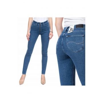 Blugi dama -  Scarlett High Zip - 20290-60 - Bumbac - Lungi - Petite - Denim - W27-L35 US - Albastru