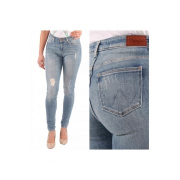 Blugi dama -  Skinny - 11083-184 - Bumbac|Poliester|Elastan - Lungi - Petite - Denim - W24-L32 US - Albastru