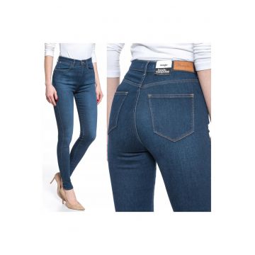 Blugi dama -  Super High Skinny - 20956-184 - Bumbac - Lungi - Petite - Denim - W24-L32 US - Albastru