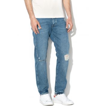 Blugi regular fit cu aspect deteriorat Slider