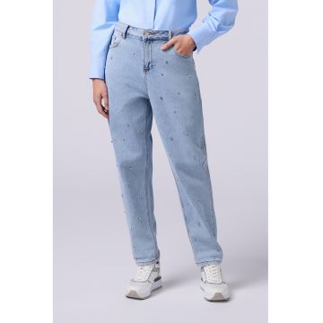 Blugi relaxed fit cu talie medie