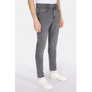 Blugi skinny cu aspect decolorat