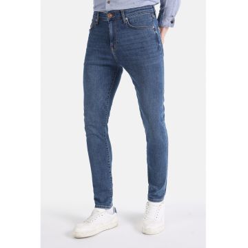 Blugi skinny cu aspect decolorat