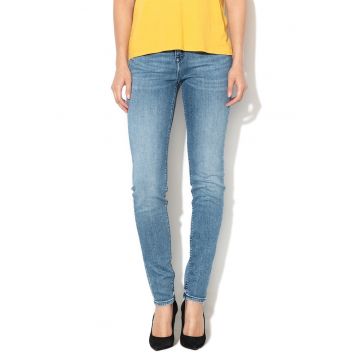 Blugi skinny cu talie inalta si aspect decolorat Scarlett