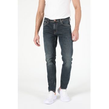 Blugi slim fit cu aspect decolorat Danny