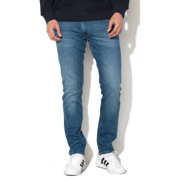Blugi slim fit cu aspect decolorat Luke