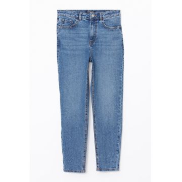 Blugi slim fit cu talie inalta