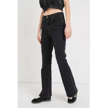 Pantaloni bootcut cu talie medie