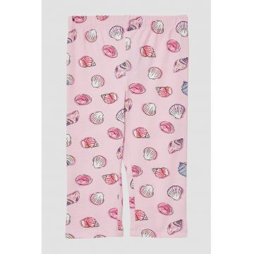 Pantaloni din amestec de bumbac cu imprimeu