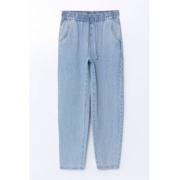 Pantaloni jogger cu aspect din denim