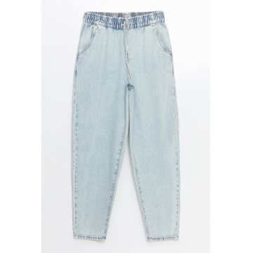 Pantaloni jogger cu aspect din denim