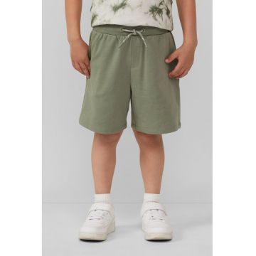 Pantaloni scurti cu talie ajustabila si model uni