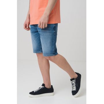 Bermude din denim cu aspect decolorat