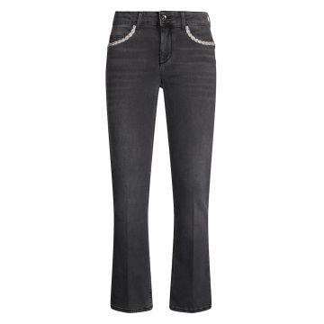 Blugi bootcut cu strasuri