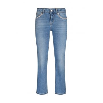 Blugi bootcut cu strasuri