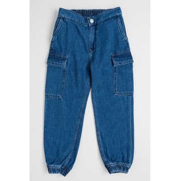 Blugi cargo cu mansete elastice