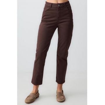 Blugi crop cu croiala slim-fit