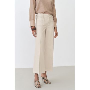 Blugi crop cu talie inalta