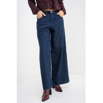 Blugi din amestec de lyocell cu croiala ampla - Albastru petrol