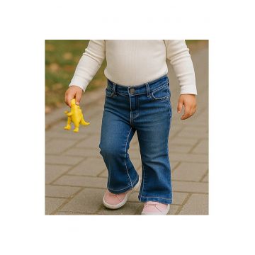 Blugi evazati  - Angels - Bleumarin Navy - pentru fetite