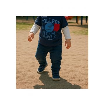 Blugi jogger cu elastic la glezna  - Gaming Mode - Bleumarin Denim - pentru baietei