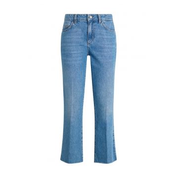 Blugi kick-flare cu talie inalta