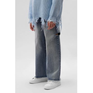 Blugi relaxed fit cu aspect decolorat