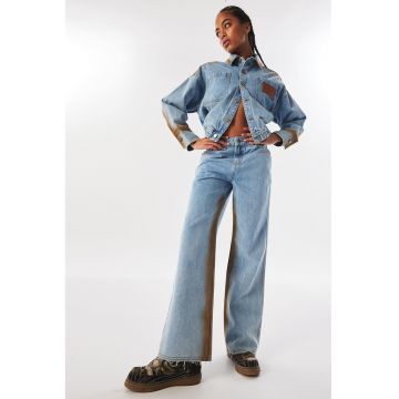 Blugi relaxed fit cu aspect murdar