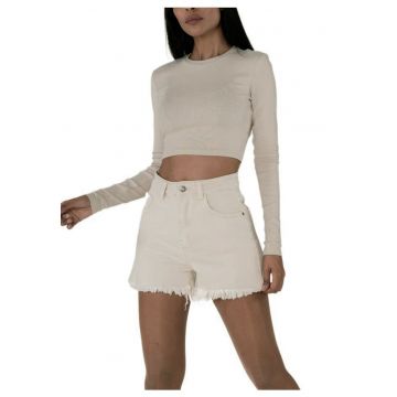 Blugi scurti bej  cu terminatii franjurate J231-25 M7 17313 - Bej