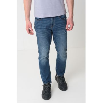 Blugi skinny cu aspect decolorat J14