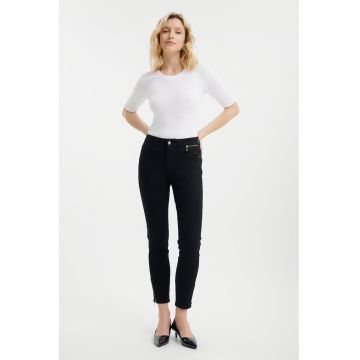 Blugi skinny cu talie inalta