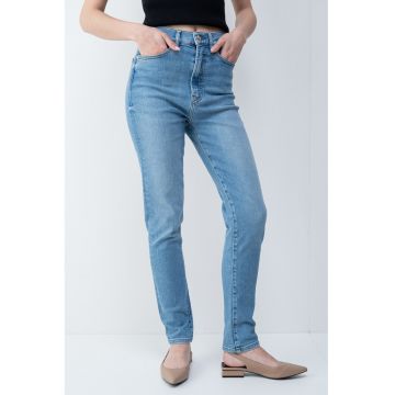 Blugi skinny cu talie inalta