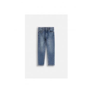 Blugi slim fit cu aspect prespalat si talie ajustabila