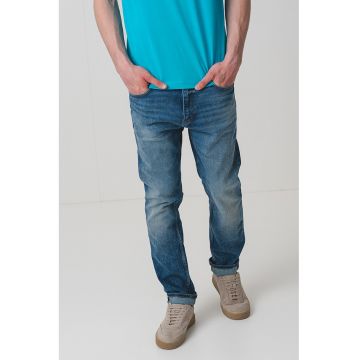 Blugi slim-fit cu talie medie