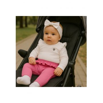 Colanti cu detaliu volan in talie  - Hope - Fucsia - pentru fetite