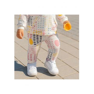 Colanti cu imprimeu multicolor  - Cut & Paste - Ecru - pentru fetite