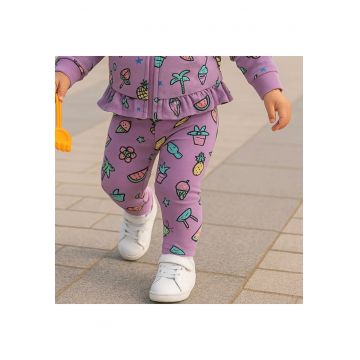 Colanti cu modele multicolore  - Surf Up - Violet - pentru fetite