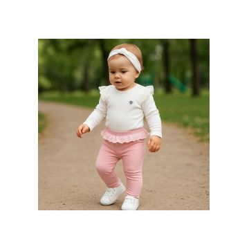 Colanti cu volan in talie  - Dream On - Roz Pudrat - pentru fetite